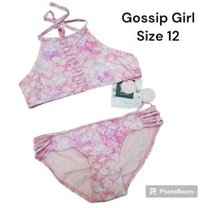 NWT Macy's Gossip Girl Ombre Pink Mermaid Bikini, size 12